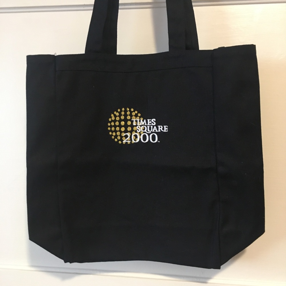 Vintage Black Canvas New York Times Square 2000 Tote